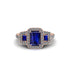Sapphire Three Halo Radiance Engagement Ring - Emely No. 14 image 2