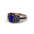 Sapphire Three Halo Radiance Engagement Ring - Emely No. 44 image 3