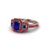 Sapphire Three Halo Radiance Engagement Ring - Emely No. 59 image 3