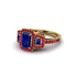 Sapphire Three Halo Radiance Engagement Ring - Emely No. 58 image 3