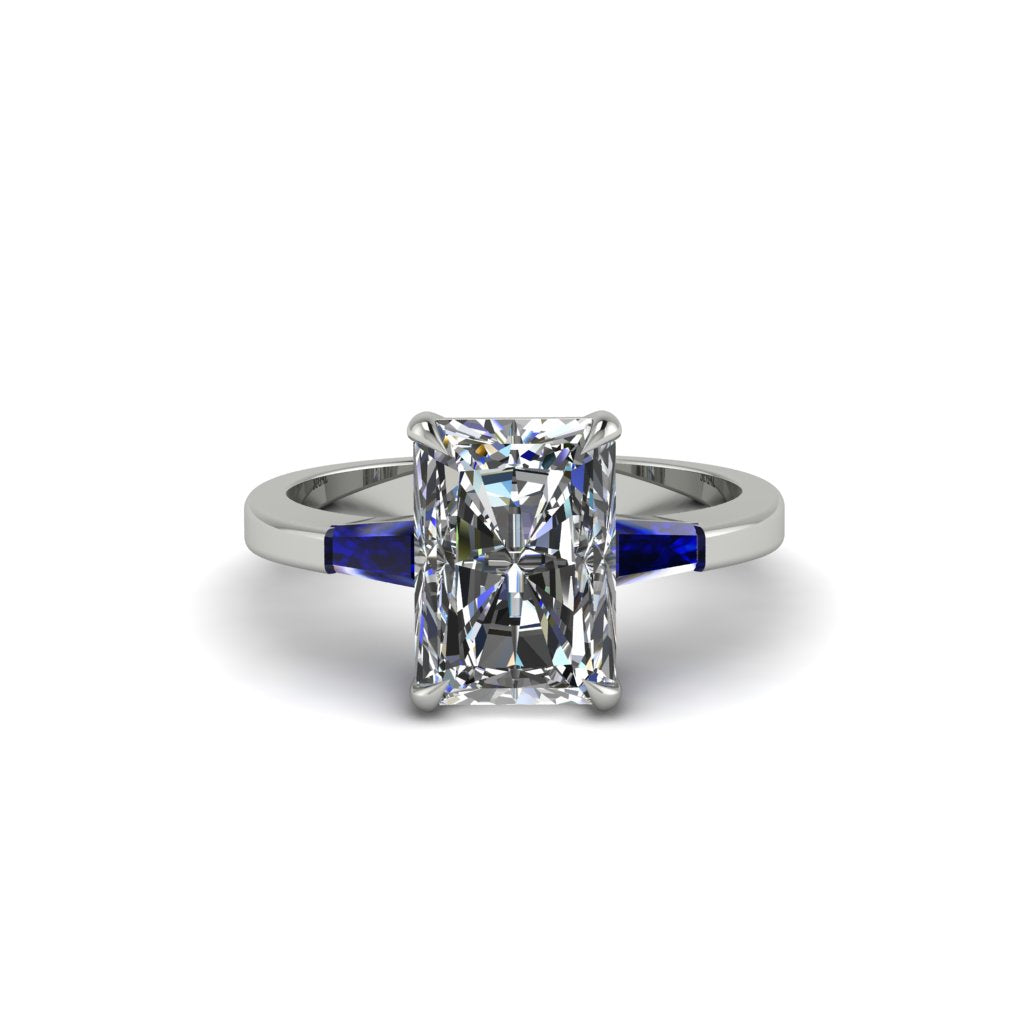 Three Stone Radiant Cut Diamond Engagement Ring - Hillary No. 63
