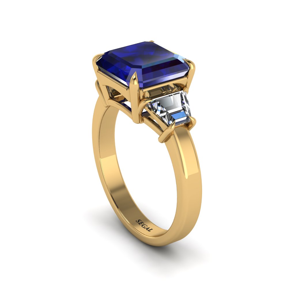 Three Stone Sapphire Engagement Ring - Bethany No. 13