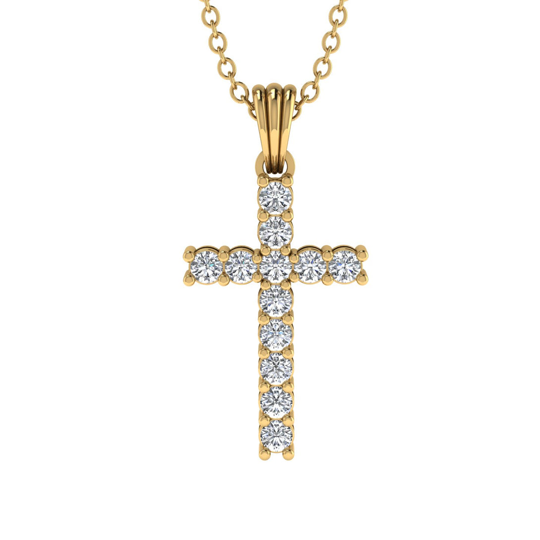 Timeless Classic Diamond Gold Cross Necklace - Ezekiel No. 1