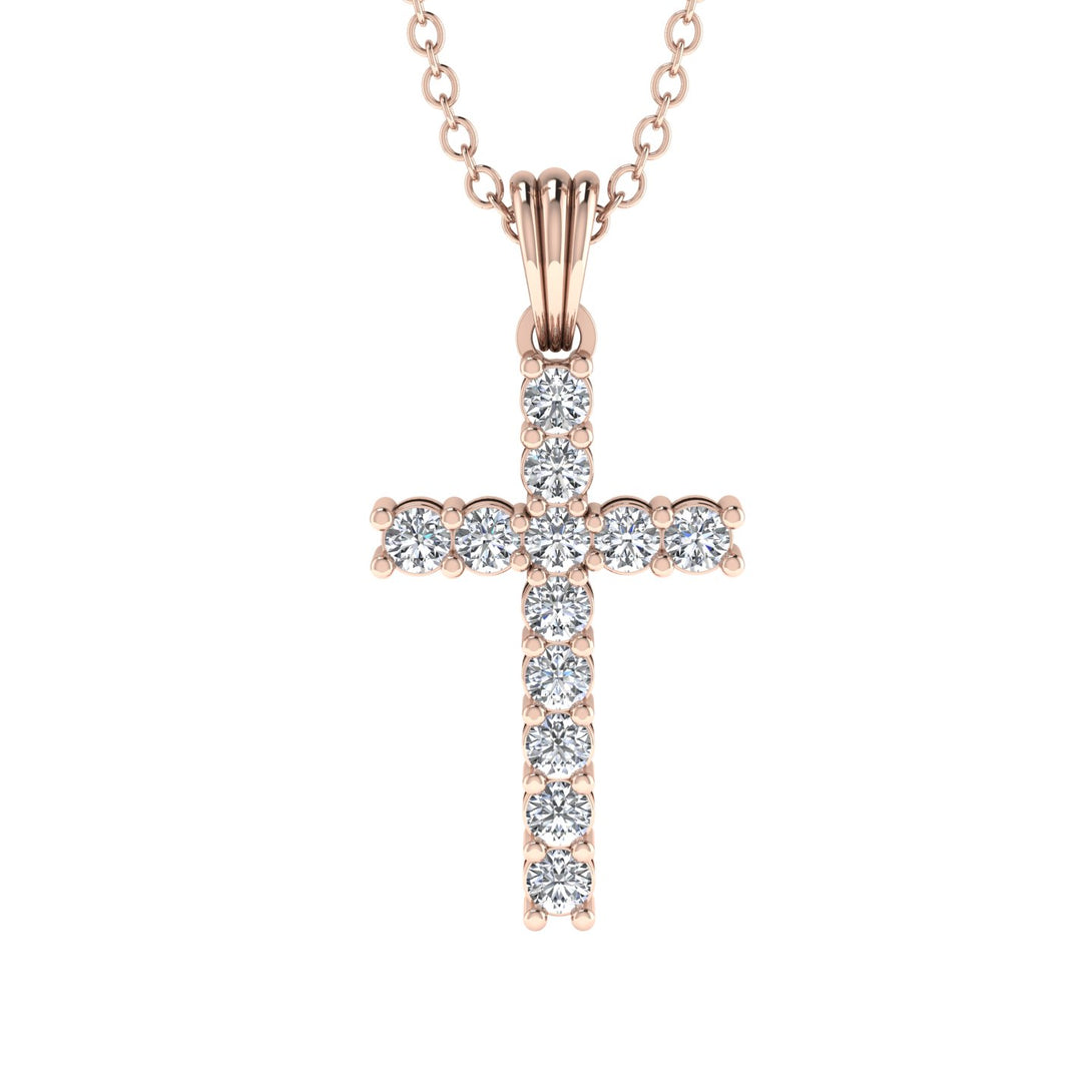 Timeless Classic Diamond Gold Cross Necklace - Ezekiel No. 2