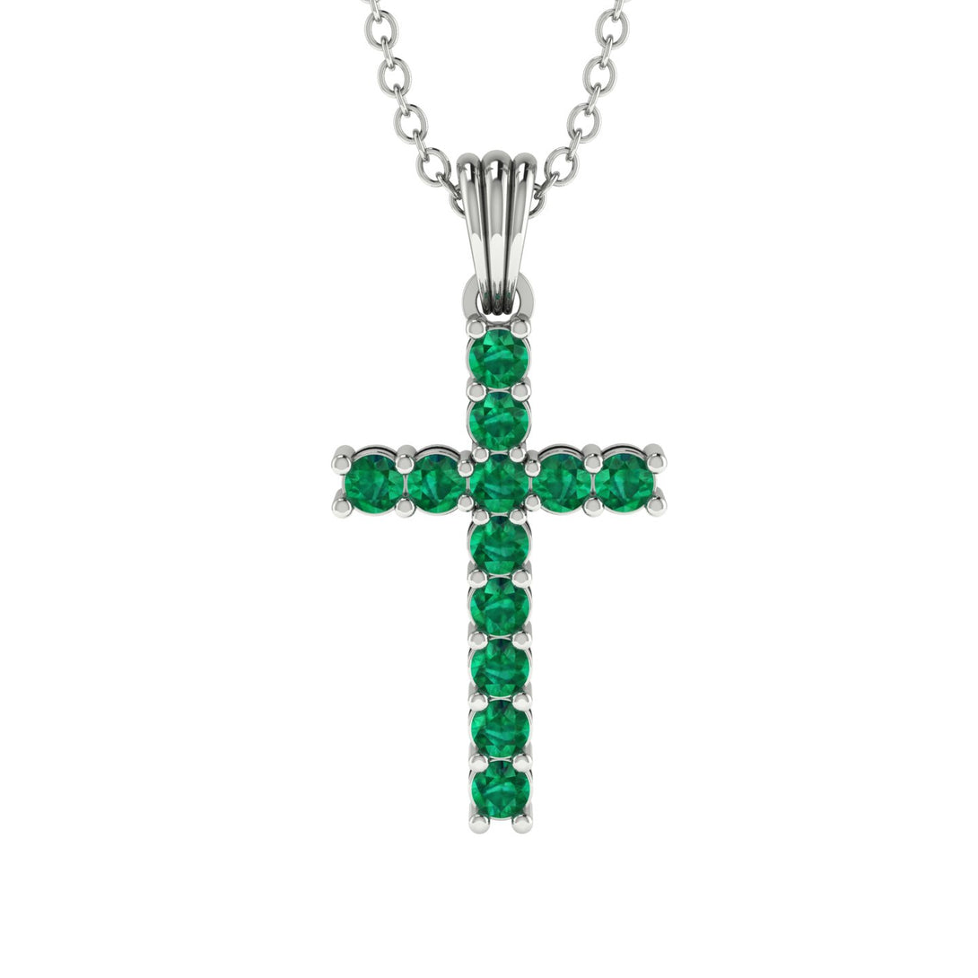 Timeless Classic Emerald Gold Cross Necklace - Ezekiel No. 6