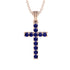 Timeless Classic Sapphire Gold Cross Necklace - Ezekiel No. 14 image 1