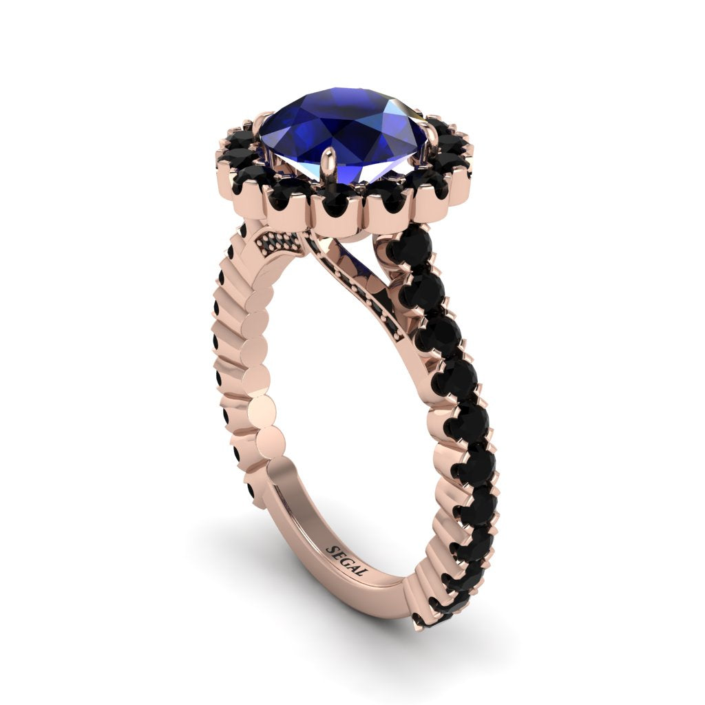 Round Cut Sapphire Timeless Splendor Engagement Ring - Jazlyn No. 44