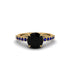 Traditional Black Diamond Engagement Ring - Elaine No. 67 image 3