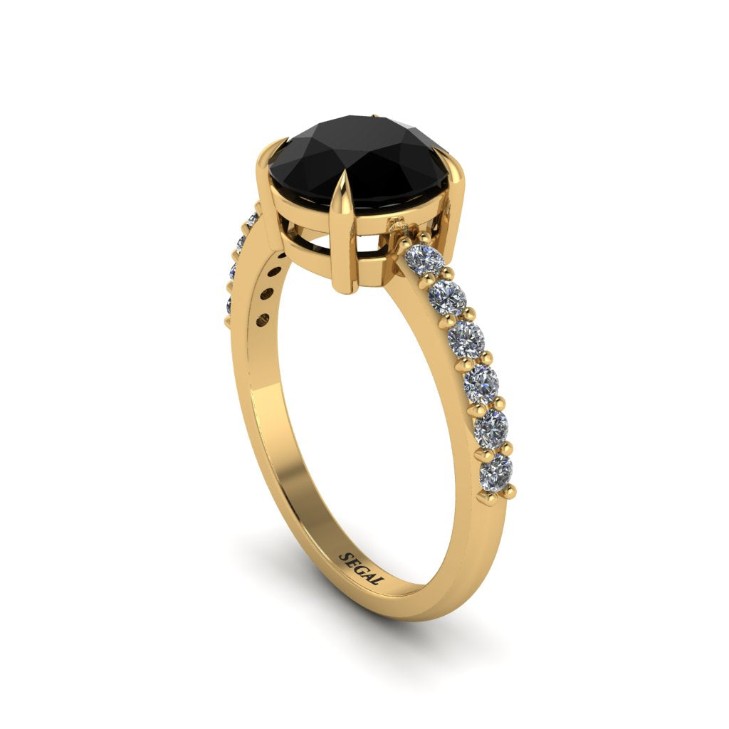 Traditional Black Diamond Engagement Ring - Elaine No. 7