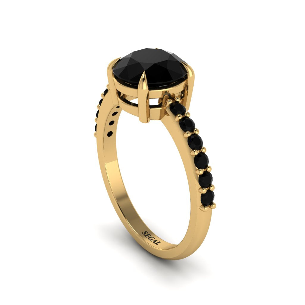 Traditional Black Diamond Engagement Ring - Elaine No. 37