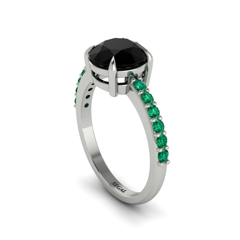 Traditional Black Diamond Engagement Ring - Elaine No. 24