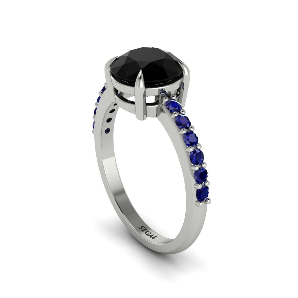 Traditional Black Diamond Engagement Ring - Elaine No. 69