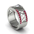 Triangle Cut Diamond Men's Architectural Ring - Levi No. 48 image 1