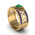 Triangle Cut Emerald Men's Architectural Ring - Levi No. 64 image 1