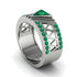 Triangle Cut Emerald Men's Architectural Ring - Levi No. 21 image 1