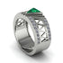 Triangle Cut Emerald Men's Architectural Ring - Levi No. 6 image 1