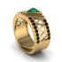 Triangle Cut Emerald Men's Architectural Ring - Levi No. 34 image 1