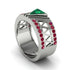 Triangle Cut Emerald Men's Architectural Ring - Levi No. 51 image 1