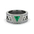 Triangle Cut Emerald Men's Architectural Ring - Levi No. 6 image 2