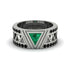 Triangle Cut Emerald Men's Architectural Ring - Levi No. 36 image 2