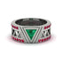 Triangle Cut Emerald Men's Architectural Ring - Levi No. 51 image 2