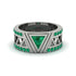 Triangle Cut Emerald Men's Architectural Ring - Levi No. 21 image 2