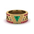 Triangle Cut Emerald Men's Architectural Ring - Levi No. 49 image 2