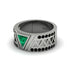 Triangle Cut Emerald Men's Architectural Ring - Levi No. 36 image 3