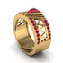 Triangle Cut Ruby Men's Architectural Ring - Levi No. 55 image 1
