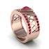 Triangle Cut Ruby Men's Architectural Ring - Levi No. 56 image 1