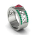 Triangle Cut Ruby Men's Architectural Ring - Levi No. 27 image 1