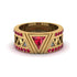 Triangle Cut Ruby Men's Architectural Ring - Levi No. 55 image 2