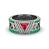 Triangle Cut Ruby Men's Architectural Ring - Levi No. 27 image 2