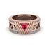 Triangle Cut Ruby Men's Architectural Ring - Levi No. 11 image 2