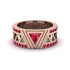 Triangle Cut Ruby Men's Architectural Ring - Levi No. 56 image 2