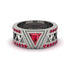 Triangle Cut Ruby Men's Architectural Ring - Levi No. 57 image 2