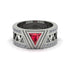 Triangle Cut Ruby Men's Architectural Ring - Levi No. 12 image 2