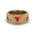 Triangle Cut Ruby Men's Architectural Ring - Levi No. 10 image 2