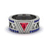Triangle Cut Ruby Men's Architectural Ring - Levi No. 72 image 2