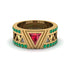 Triangle Cut Ruby Men's Architectural Ring - Levi No. 25 image 2