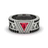 Triangle Cut Ruby Men's Architectural Ring - Levi No. 42 image 2