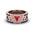 Triangle Cut Ruby Men's Architectural Ring - Levi No. 71 image 2