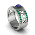 Triangle Cut Sapphire Men's Architectural Ring - Levi No. 30 image 1