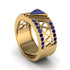 Triangle Cut Sapphire Men's Architectural Ring - Levi No. 73 image 1