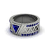 Triangle Cut Sapphire Men's Architectural Ring - Levi No. 75 image 3