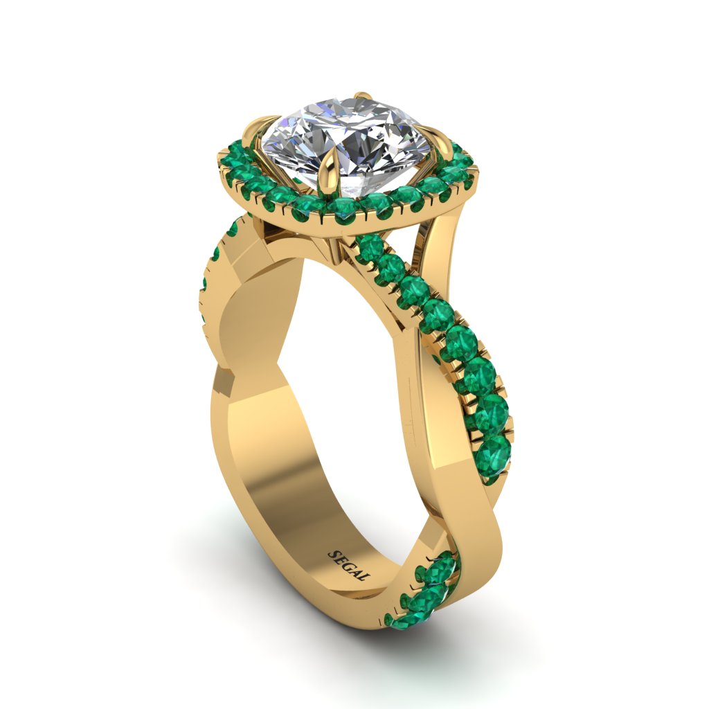 Diamond Twist Shank Halo Engagement Ring - Cheyenne No. 16