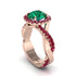 Emerald Twist Shank Halo Engagement Ring - Cheyenne No. 50 image 1
