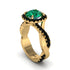 Emerald Twist Shank Halo Engagement Ring - Cheyenne No. 34 image 1