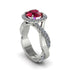Ruby Twist Shank Halo Engagement Ring - Cheyenne No. 12 image 1
