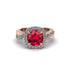 Ruby Twist Shank Halo Engagement Ring - Cheyenne No. 11 image 2
